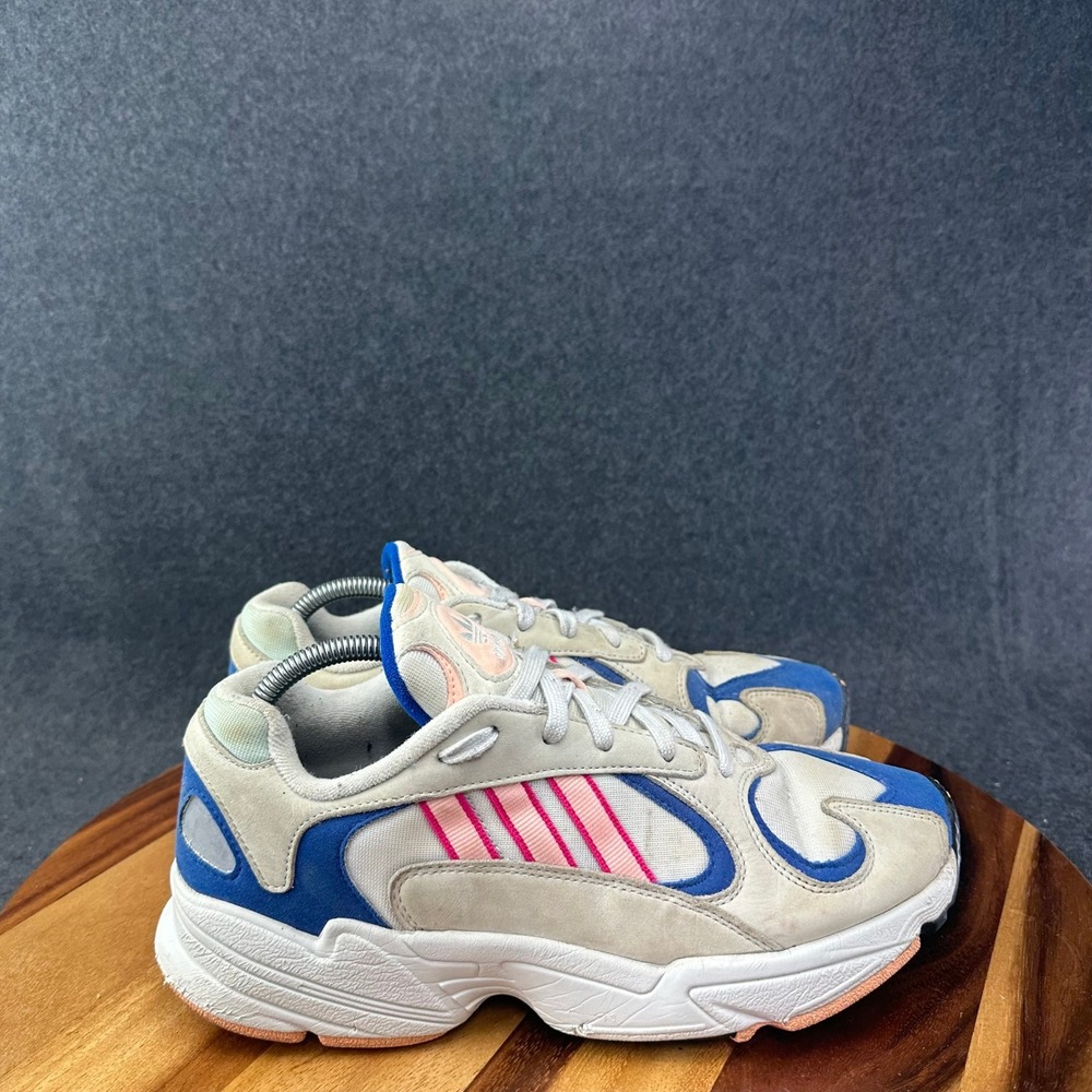 Adidas Yung-1 Sneakers Mens Sz 9 Shoes White Blue Pink Royal BD7654 US